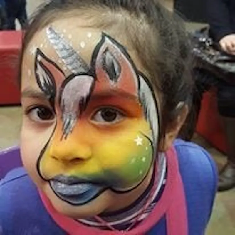 Preschool face painting in action