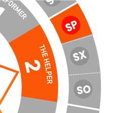 Close-up view of the Enneagram wheel highlighting Type 2 Self-Preservation (SP2)