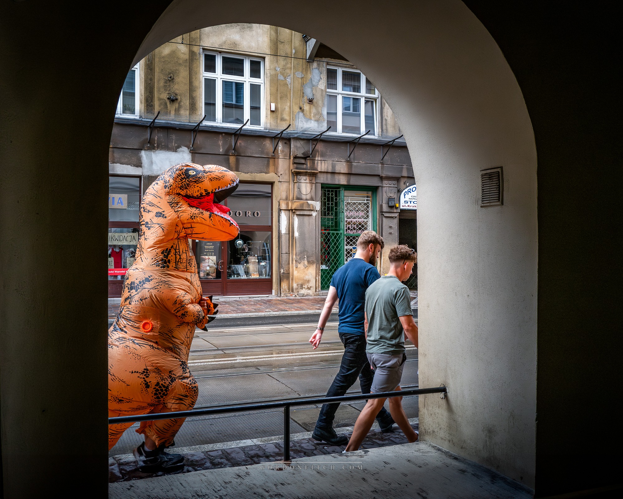 Stalked by T Rex - Krakow by Gordon Fitch