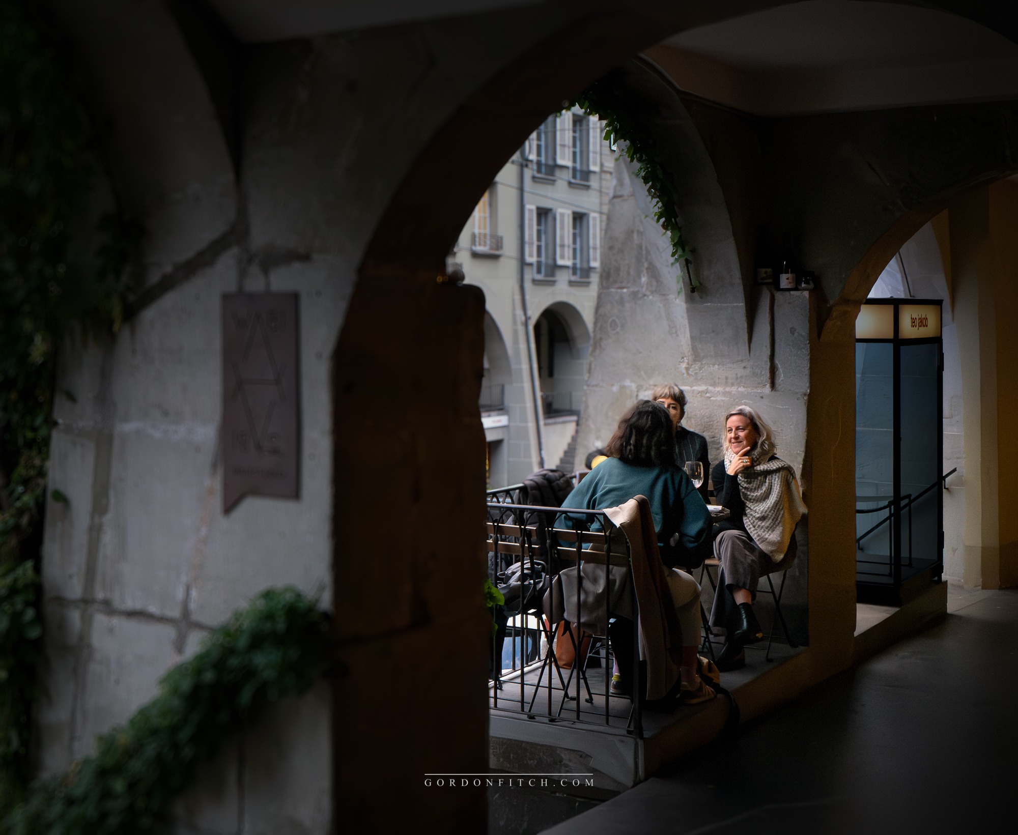 Wine under the Arches - Bern - Switzerland by Gordon Fitch