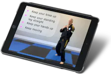 Ipad view of Master Gary Simmons teaching the First Steps program