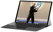 Laptop view of Master Gary Simmons teaching traditional Taekwondo