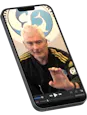 Master Gary Simmons demonstrating a technique on a live stream.