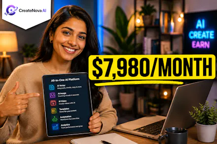 Priya using CreateNova AI - $7,980 per month