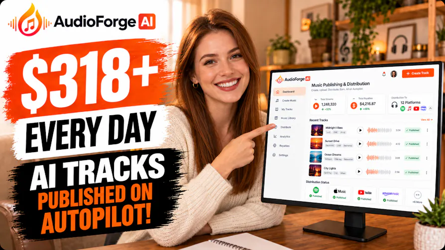 AudioForge AI: $318+ every day with AI tracks published on autopilot
