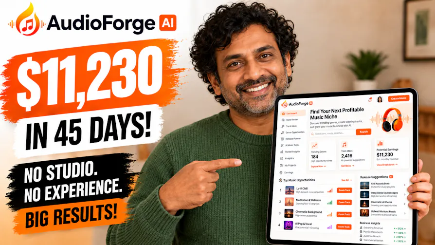 AudioForge AI: $11,230 in 45 days with no studio and no experience