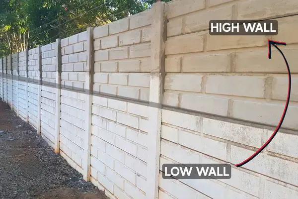 Precast Wall Extensions by Classy Creations showing the low wall that was made higher