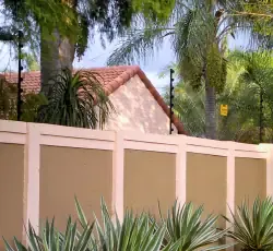Electric Fence installed on top of precast wall transformed with Classy Crete by Classy Creations
