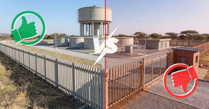 An image of Concrete Palisades compared to Steel Palisades