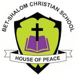 Bet-Shalom Christian School Logo featuring a cross and an open book