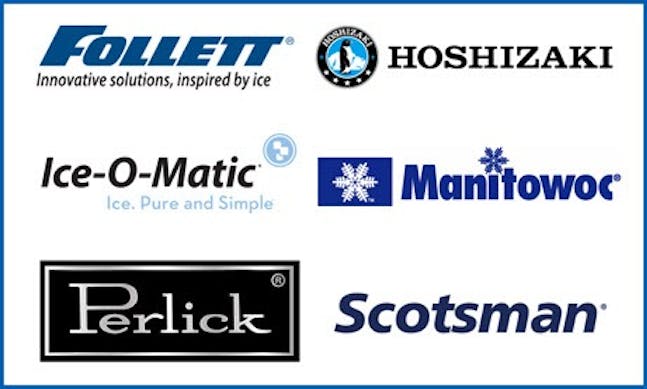 Follet, Hoshizaki, Ice-O-Matic, Manitowoc, Perlick, Scotsman