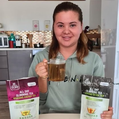 Samantha — lost 14 pounds in one month with All Day Slimming Tea