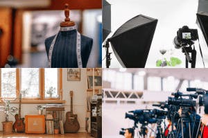 Monatge of fashion, photography, music and media