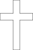 A simple white cross centered on a dark blue background, representing a symbol of faith and Christianity.
