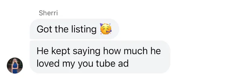 Client testimonial screenshot
