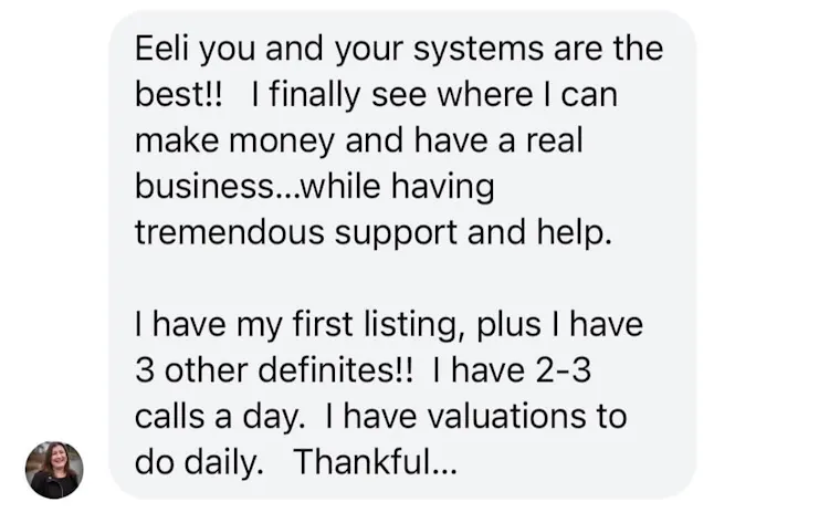 Client testimonial screenshot