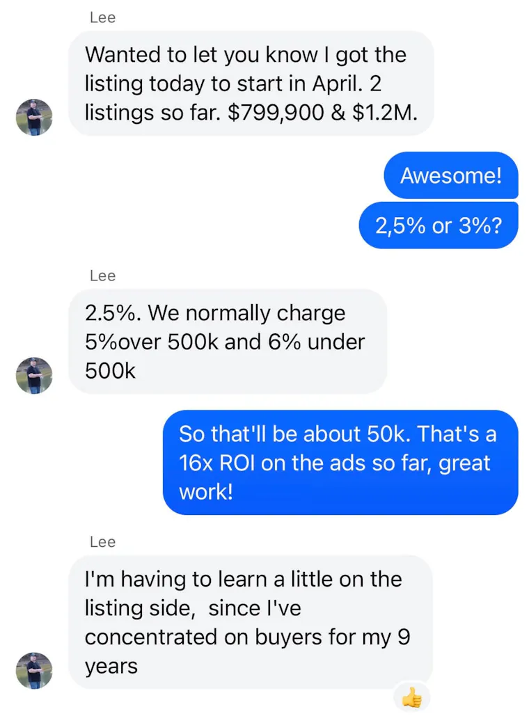 Client testimonial screenshot