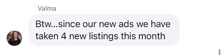 Client testimonial screenshot