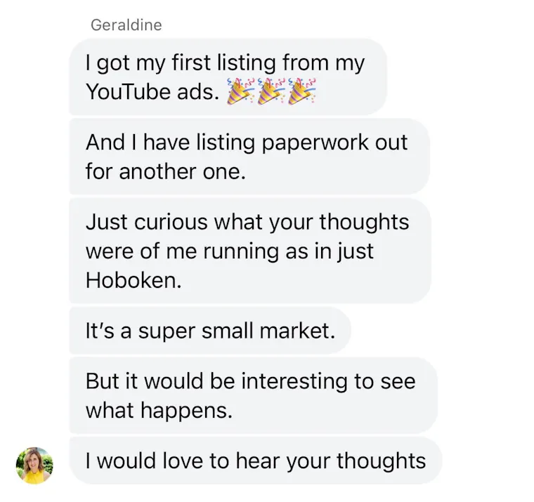 Client testimonial screenshot
