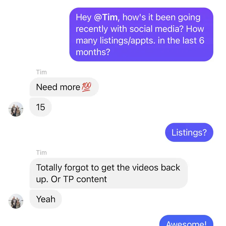 Client testimonial screenshot