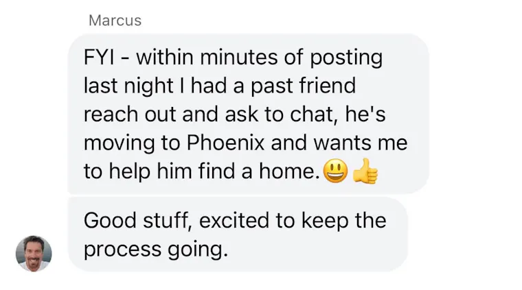 Client testimonial screenshot