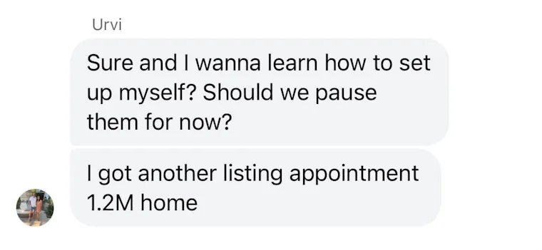 Client testimonial screenshot
