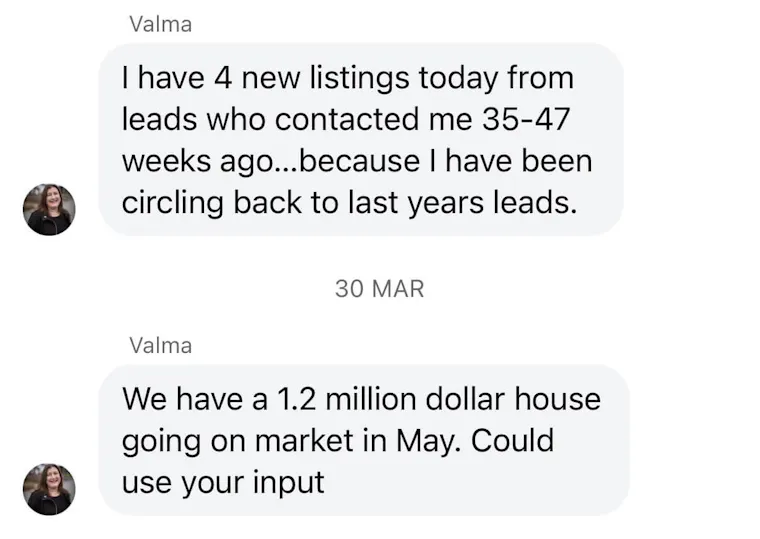 Client testimonial screenshot