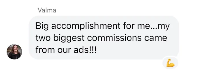 Client testimonial screenshot