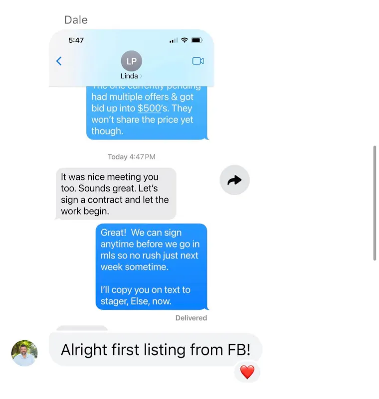 Client testimonial screenshot