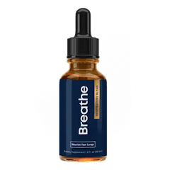 Breathe Drops herbal supplement bottle for lung support