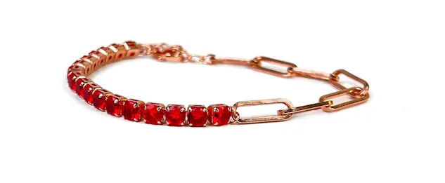 Ruby Link Bracelet - Love Quotes Apparel