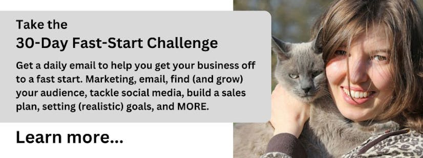 woman with cat happy about her growing profitable business after she took the 30-day challenge