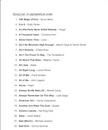 Laura Wright Song List Link