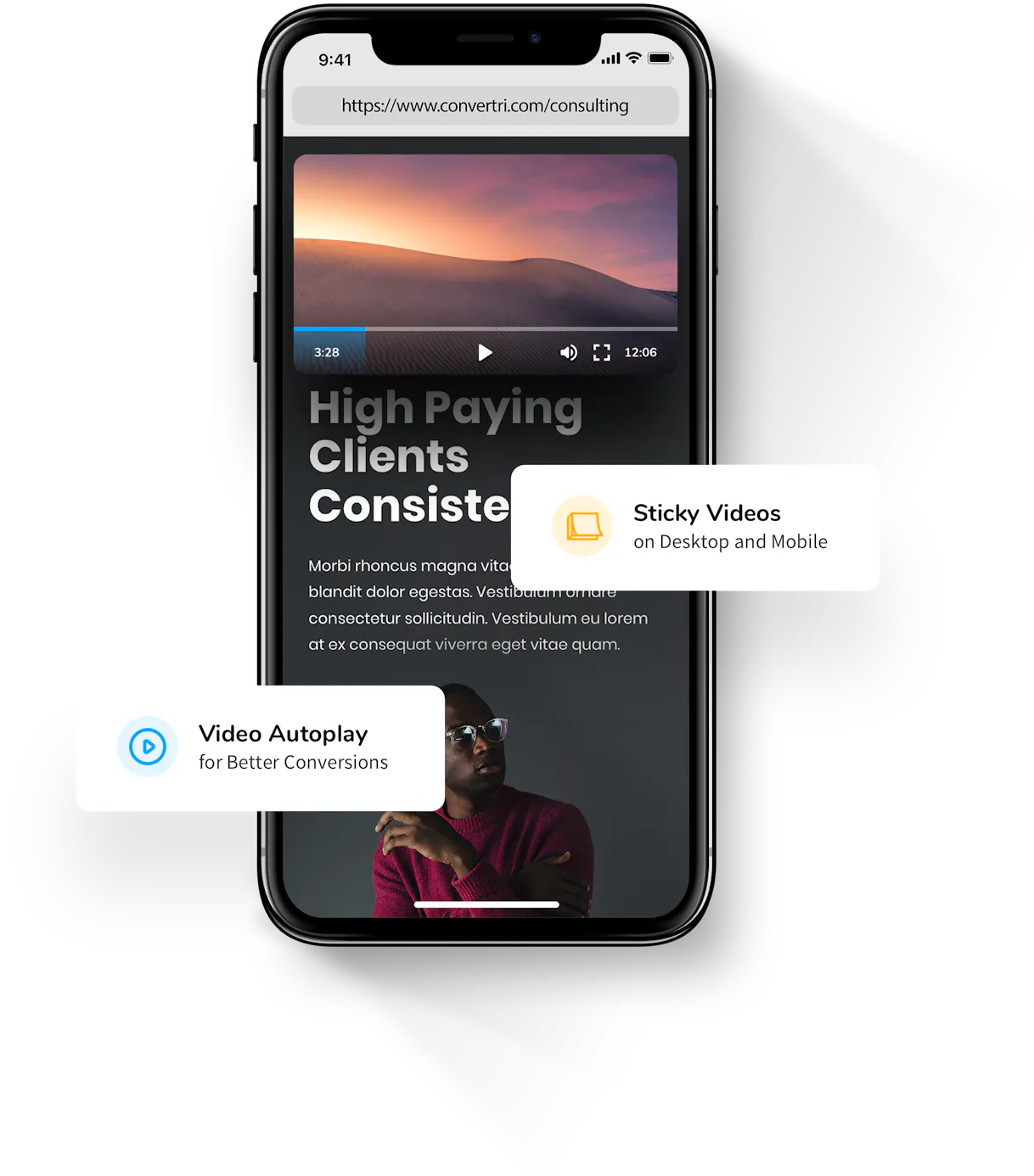 Convertri video player with advanced conversion features