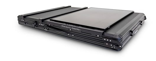 Studio product photo of folded camping tent for storage and transport photographed in Brisbane