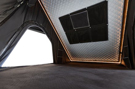 Interior view of camping tent photographed in studio at VERAS Studio Brisbane