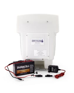 Back view of portable toilet photographed in Brisbane by VERAS Studio