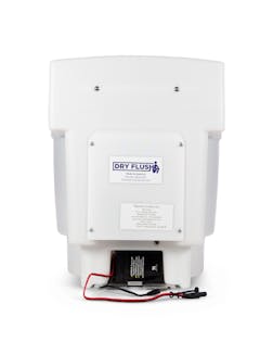 Back view of portable toilet photographed in Brisbane by VERAS Studio