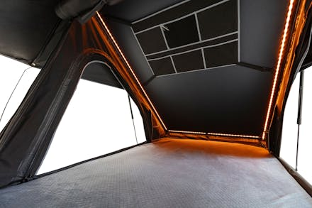 Interior view of camping tent photographed in studio at VERAS Studio Brisbane