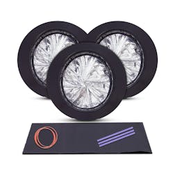 Front view studio image of disposable portable toilet bag photographed in Brisbane by VERAS Studio