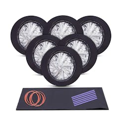 Studio photo of disposable portable toilet bag showing packaging, photographed at VERAS Studio Brisbane