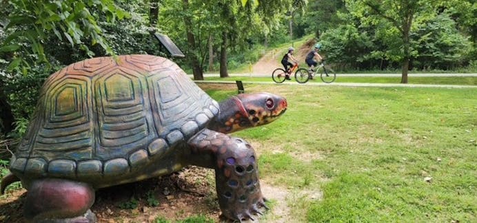 turtle sculpture in park
