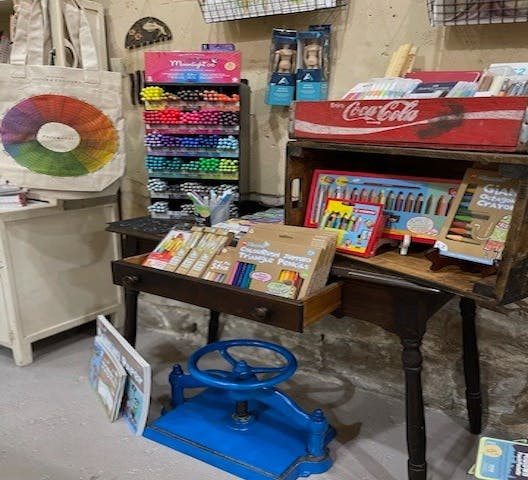 colored pencils and art supplies