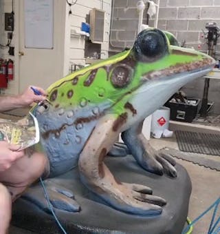 large frog sculpture