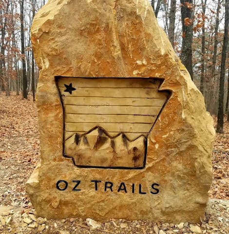 stone sculpture at Lake Leatherwood Arkansas