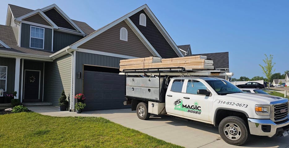 garage door service truck and equipment