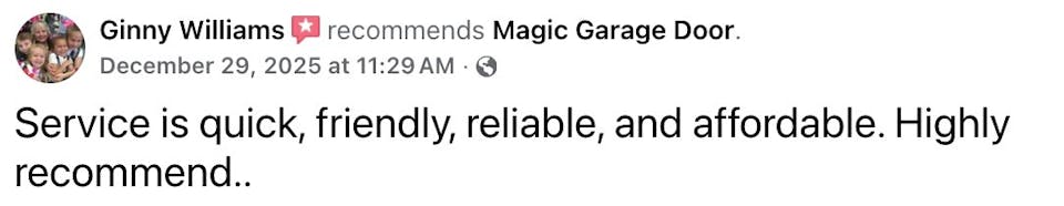 Magic Garage Doors review from customer