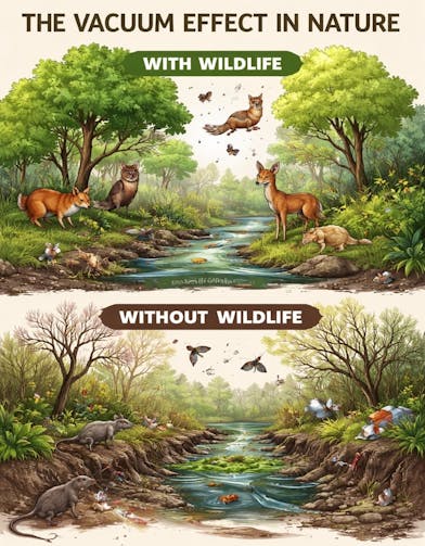 with and without wildlife