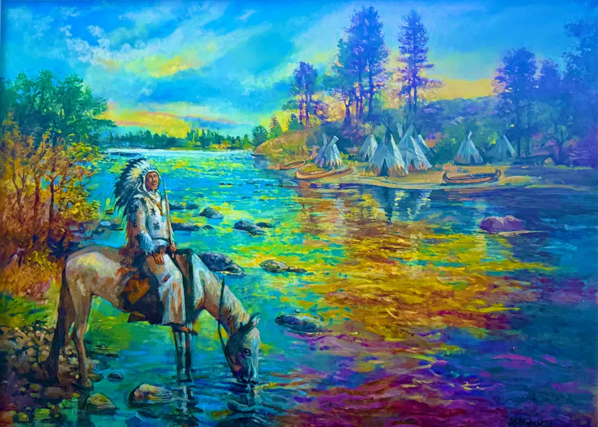 Larry Masker Indian and river