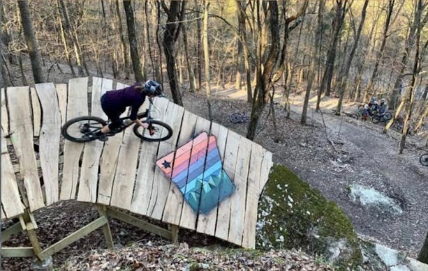 Arkansas logo art on bridge